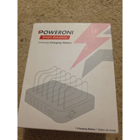 Poweroni 6 Port USB Charging Dock Station, Black PCS6-10b - Picture 1 of 2